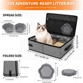 Aokeyee Portable Travel Litter Box for Cats, Collapsible Cat Litter Pan