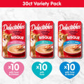 Delectables Lickable Treat Bisque Wet Cat Treat Variety Pack, Food Topper, Hydrating, Grain-Free, No Fillers, No By-Prod