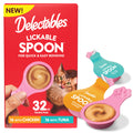 Delectables Lickable Spoon Handheld Wet Cat Treats Made with Real Chicken & Tuna, Creamy Puree, Mess Free, Quick & Easy, Grain-Free, No Added Fillers, No Added Preservatives, Variety Pack, 32ct