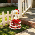 Christmas Porch Goose Outfit Xmas Dress with Hat for 23 Inch Goose Statue (Red Dress with Hat, One Size)