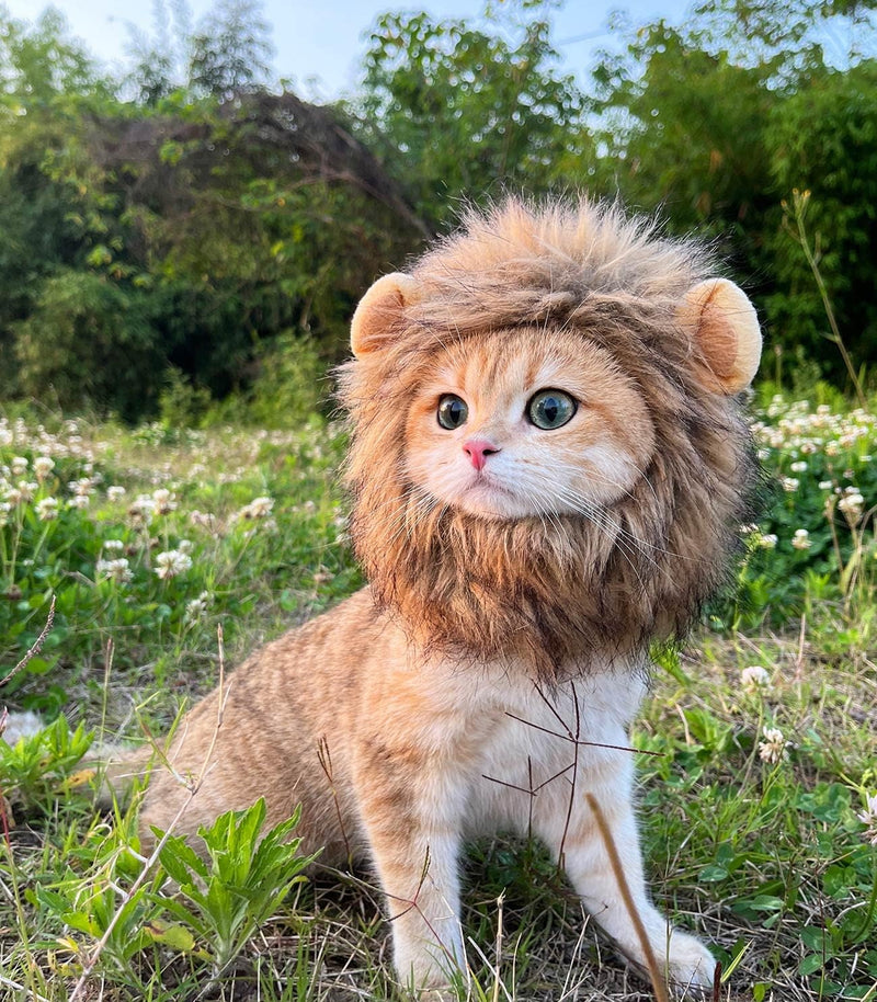 Lion Mane Wig for Cat,Dog and Cat Costume,Funny Pet Cat Costumes for Halloween Christmas, Parties, Photo Shoots
