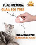 PAWUP Freeze Dried Cat & Dog Treats, Natural Quail Egg Yolk, Rich in Antioxidants Cranberry Added, High-Protein Pet Snacks for Coat & Urinary Health, 3.5 oz