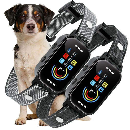 Koguzl Dog Bark Collar 2 Pack, Auto Anti Barking Collar for Large Medium Small Dogs 11-120lbs, 7 Sensitivity Levels, 5 Safe Training Modes, Humane Bark Training Collar