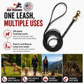 Gummy K9 Biothane Long Line Leash for Dogs, 10,15,20 and 32.5 Feet, Walking Tracking Training Service - Washable Waterpr
