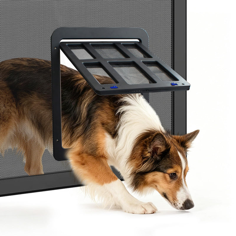 Billionchains Dog Door for Screen Door with Magnetic Auto-Close, Lockable Doggy Door for Screen Door, Pet Easy Access for Sliding Screen Door