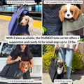 DJANGO Dog Carrier Tote Bag for Small Dogs, Supportive Base - Navy, Large