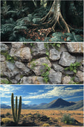 COMSUN 3 PCS Terrarium Background, 36x18 inch Polyester Reptile Backgrounds