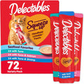 Delectables Squeeze Up Seafood Variety Pack, Creamy Squeezable Puree, Lickable Wet Cat Treats, Grain Free, No Added Fill