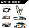 Wolfgang Heavy Duty Martingale Dog Collar with Quick Release Nylon Buckle for Walking & Training, Overland Print, Large