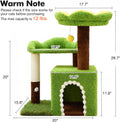 WOOCHPET Sunflower Short Cat Tree with Cat Scratching Posts Small Cat Tower