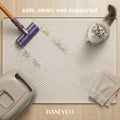 BANLYEO Cat Litter Box Mat - L Large Size 34 x 22 in, Water Proof, Kitty Litter Trapping Mat, Easy to Clean, Scatter Control, Odorless, Pet Supplies for Indoor Cats, Warm Beige