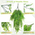 PINVNBY Reptile Plants Hanging Fake Vines Boston Climbing Terrarium Plant with Suction Cup for Bearded Dragons Lizards C