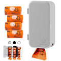 PEXTER Dog Poop Bag Dispenser - Outdoor or Indoor Pet Waste Bag Dispenser Station - Stick-On or Screw-On Wall Mount - Poop Bags Storage Outdoor Container - Includes 4 Doggie Bag Rolls (Gray)