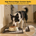 Pieviev Silicone Dog Cat Food Bowl Mat, Waterproof Raised Edge, 24'' x 16''