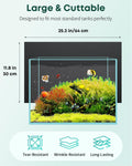 Pawfly Black Aquarium Background, 25.2" x 11.8", Static Cling Tank Background Wallpaper, No Glue Reusable PVC Fish Tank 