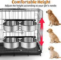Dog Crate Water Bowls No Spill, 40oz Stainless Steel Dog Food and Water Bowl Set for Large/Medium/Small Pets, Detachable Hanging Pets Bowls for Cage, Kennel, Crate,Convenient for Adding Food and Water