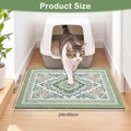 Unicorn Catcher Cat Litter Mat 24" x 15" Non-Slip Litter Box Mat Washable Litter Catcher Mat for Litter Box Indoor Food Mat Supplies Essentials, DarkSeaGreen