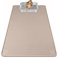 Bartuke Cat Food Mat, 40" x 28" Cat Litter Mat Extra Large Silicone Pet Feeding Mat with Raised Edge Pet Placemat for Food and Water Bowl Non-Slip, Easy to Clean, Floor Protection (Khaki)