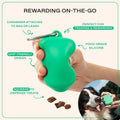 Springer Dog Treat Pouch for Effort-Free Squeeze Dispensing - Easy-Fill, Food-Grade Silicone Treat Pouches for Pet Training - Includes Carabiner-Green