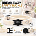 Cat Collar Breakaway with Bell, Double-Layer Ultra Soft Velvet Kitten Collar for Small Cats & Petite Dogs, Friction-Free Anti-Hair Loss Design, Adjustable 7.87"-11.78", Brown & White Options