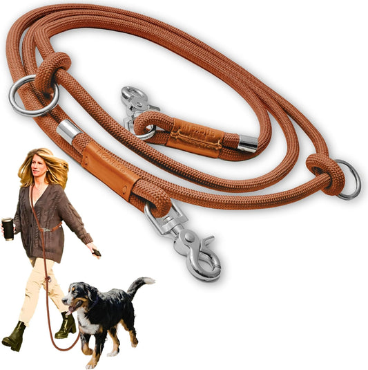 Hands Free Dog Leash, Waist Leash for Dog Walking, Crossbody, Multifunctional, Dog Lead, Running, 2 Dogs, Dual Handle, T