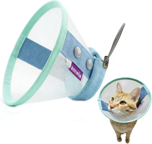 Cat Cone Collar Soft, Mesh Recovery E Collar for 6-12lb Cats, Size M