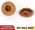 NEOUZA Sugar Glider Nest, PP Rattan Hanging Ball Bed for Small Pets