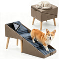 Step Stool Dog Ramp, Foldable 2-in-1 Ottoman Pet Stairs for Couch & Bed