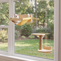 Cat Window Hammock Bed 4pcs/Set Cat Window Perch for Indoor Cats Seat with Two Shelves and One Scratching Post Sunction Cup Mounted