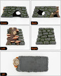 3 in 1 Bearded Dragon Basking Platform, Reptile Habitat Cave Hideout with Food Bowl, Aquarium & Terrarium Decor Accessor