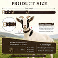 Genuine Leather Goat Collar with Brass Bell,M-22 (Neck Fits 15-19in)