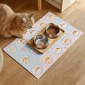 HOMETITUTE Cat Food Mat Pastel Heart Kitten Bowl Placemat 20 x 12 Inch