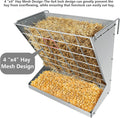 Wall Mount Hay Rack, Metal 2 in 1 Hay and Grain Feeder