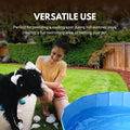 Consumable Corner - Collapsible Dog Swimming Pool - for Swimming & Bathing - Built-in Drain Plug - Hard Plastic, No Inflation Durable - Safe for All Dogs - 55”D x 12”H - Blue - 1 Pool
