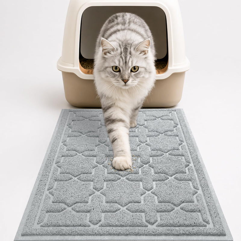 Yimobra Cat Litter Mat, Easy Clean Trapping PVC Mat with Waterproof Backing and Non Slip Bottom, Scatter Control Pad for Litter Box, 24