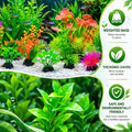 16-Piece Artificial Aquarium Plants Set – Vibrant, Realistic Fish Tank Decorations for Aquariums, Reptile Terrariums, an