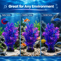 Mipukbay Purple Aquarium Plants - Artificial Plastic Fish Tank Decor, Realistic Ornament Safe for Fish & Shrimp, Low-Mai