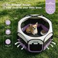 MZNZ Dog Cat Playpen, Portable Small Animal Playpen Crate Indoor for Dogs Cats Rabbits, Foldable Guinea Pigs Bunny Cage Enclosure Outdoor, Pop Up Dogs Cats Tent Kennel with Carrying Case, Purple