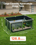 VEVOR KOI Aquarium Tank Above Ground Fish Pond, 127 Gallon Foldable Canvas Fish Pool Pond with Clear Viewing Panel, Outd