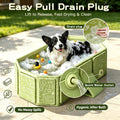 Foldable Dog Bath Tub, Collapsible Pet Bathing Basin with Drain Design for Indoor Grooming, Apartment and Outdoor Travel
