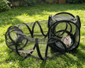 Small Animal Playpen with Surround Tunnel, Portable Foldable Outdoor Guinea Pigs Playpen with Carrying Handle, Breathabl