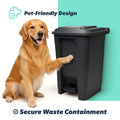PawPail Essential Pet Waste Station, Outdoor Dog Poop Trash Can with Step-On Lid, Square Plastic Dog Waste Station, Blac