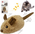 Gigwi Interactive Cat Toy Mouse, Moving Automatic Cat Toys Mice Electronic with Furry Tail, Automatic Squeaky Cat Toys f