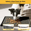 Pieviev Silicone Dog Cat Food Bowl Mat, Waterproof Raised Edge, 24'' x 16''