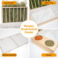 BESNEW Extra Large 3 in 1 Rabbit Hay Feeder with Litter Box,Upgraded Wooden Hay Feeder Set for Flemish Giant Angora Lop 