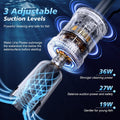 AKKEE Aquarium Vacuum Gravel Cleaner Handle Control, 8 in 1 Multifunctional 36W Electric Fish Tank Cleaner Vacuum for Au