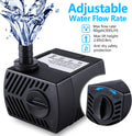CWKJ Fountain Pump, 2 Packs 80GPH Submersible Water Pump for Aquarium