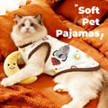 PETCARE Cute Cartoon Cat Shirts for Cats Only Soft Cotton Tshirts Brown Spaceship Cat Clothes for Cats Only Female Male 