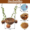 PINVNBY Natural Coconut Shell Bird Nest Suspended Parakeet Nest Bird Bed