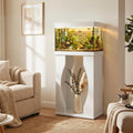 HOOBRO 10-Gallon Aquarium Stand, 2-Tier Fish Tank Stand, Modern White